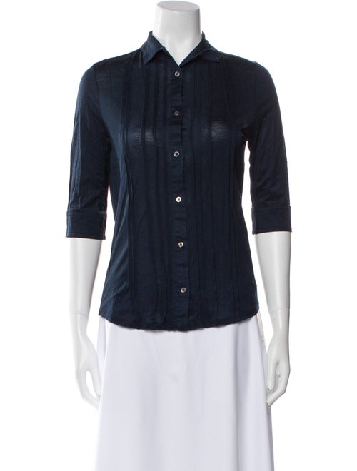 Pas De Calais Three-Quarter Sleeve Button-Up Top