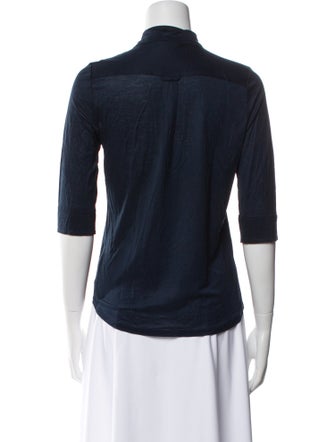 Pas De Calais Three-Quarter Sleeve Button-Up Top