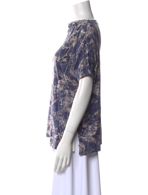 Pas De Calais Printed Bateau Neckline T-Shirt