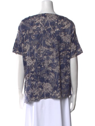 Pas De Calais Printed Bateau Neckline T-Shirt