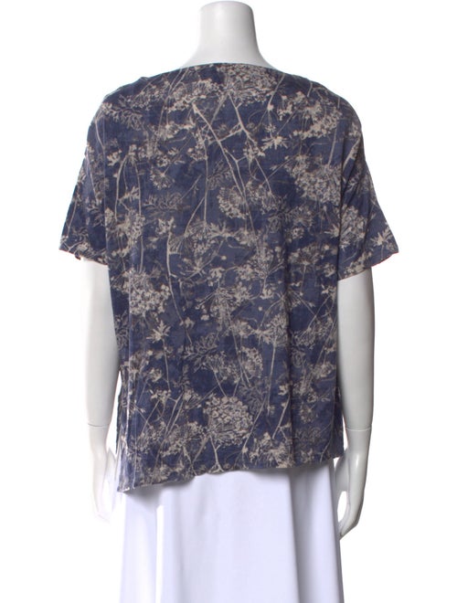 Pas De Calais Printed Bateau Neckline T-Shirt