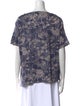 Pas De Calais Printed Bateau Neckline T-Shirt