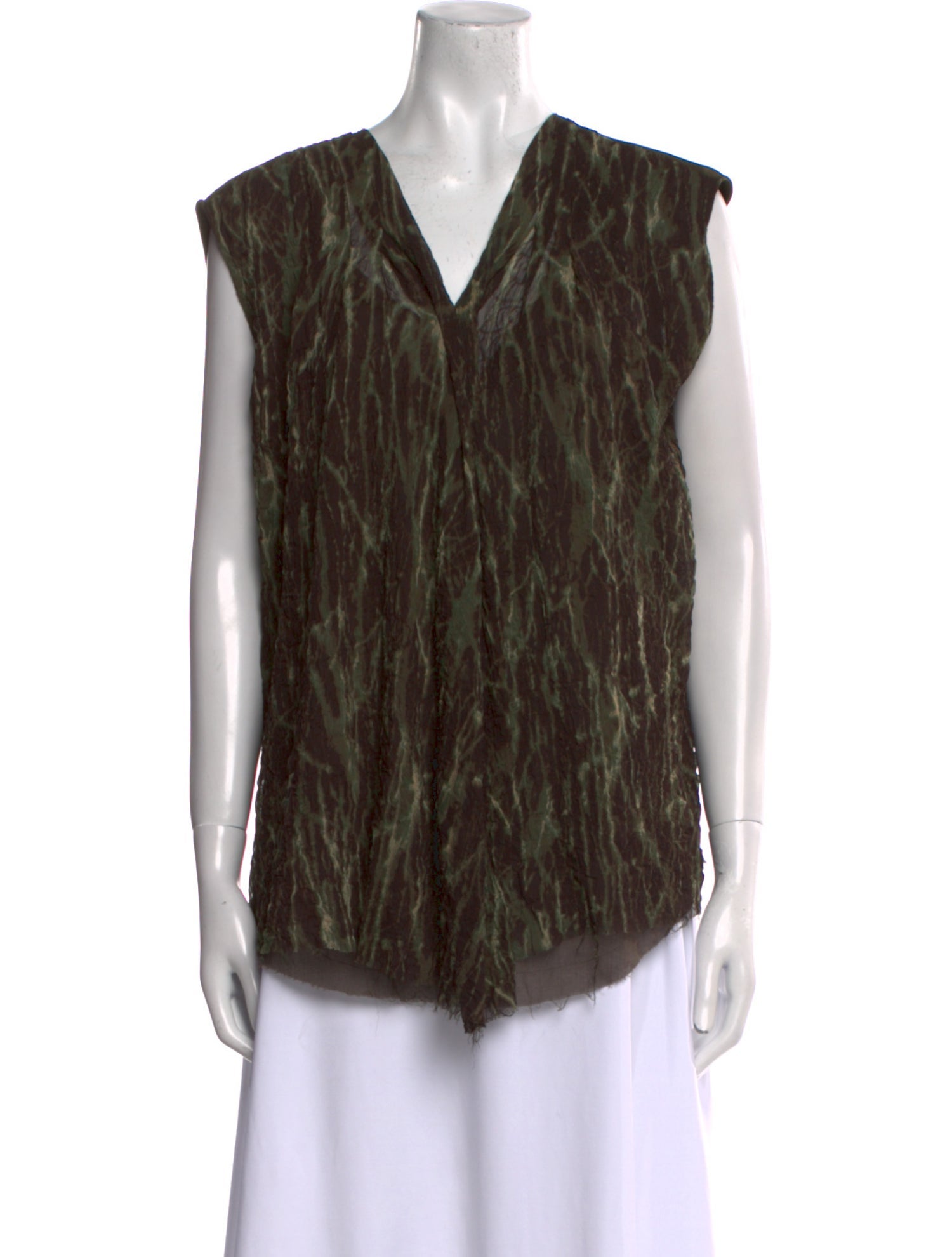 Pas De Calais Animal Print V-Neck Blouse