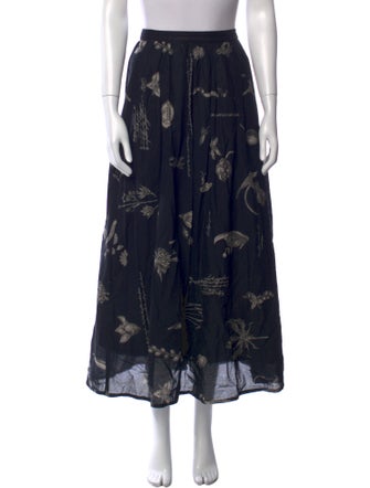 Pas De Calais Floral Print Midi Length Skirt