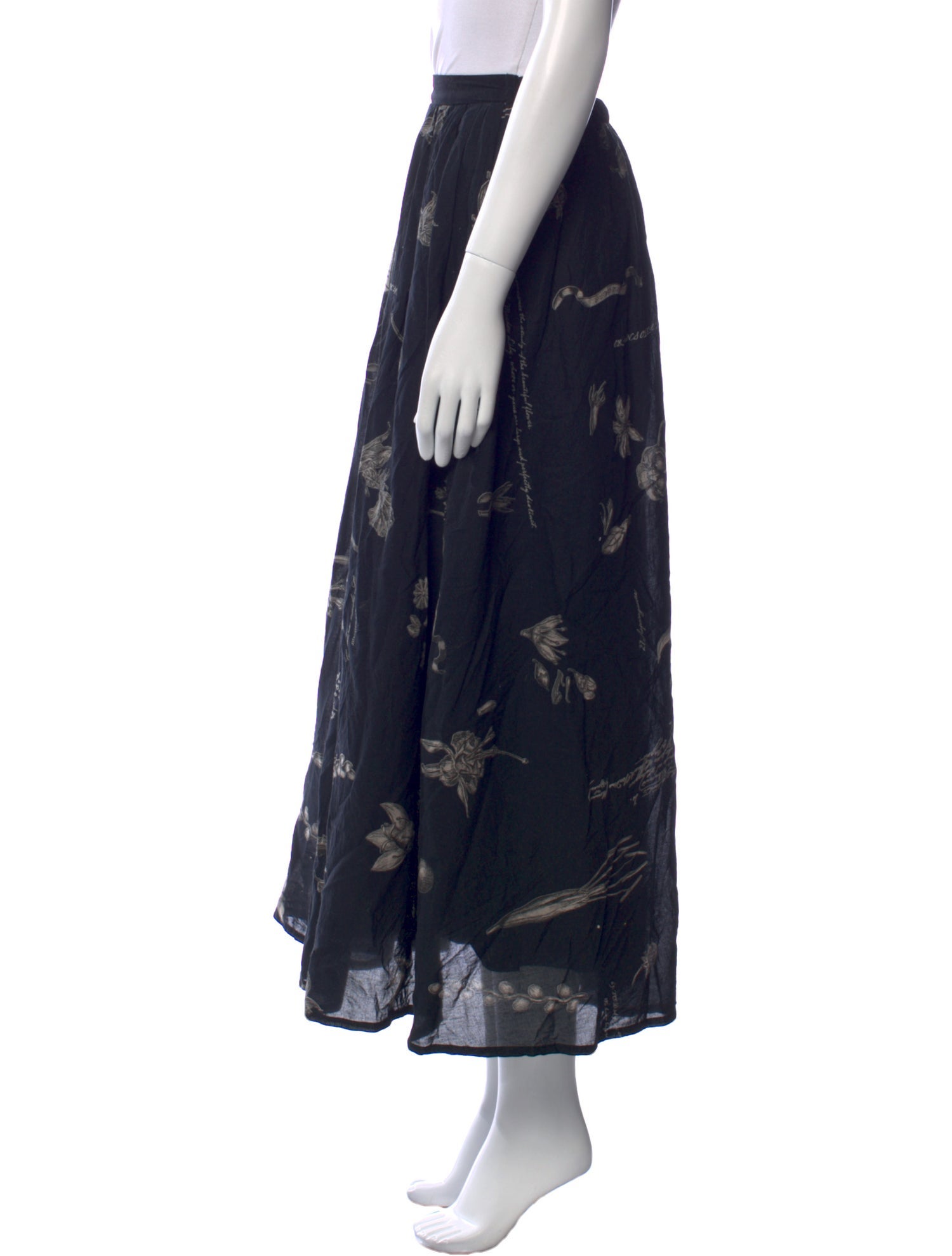 Pas De Calais Floral Print Midi Length Skirt