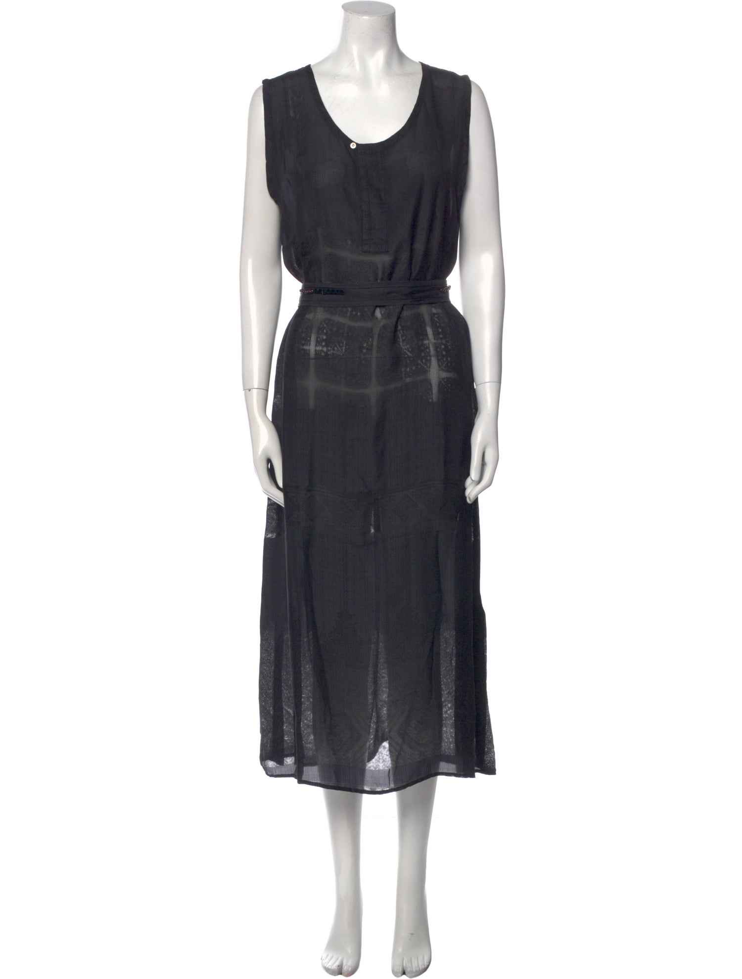 Pas De Calais Scoop Neck Long Dress