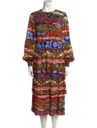 Stella Jean Printed Midi Length Dress