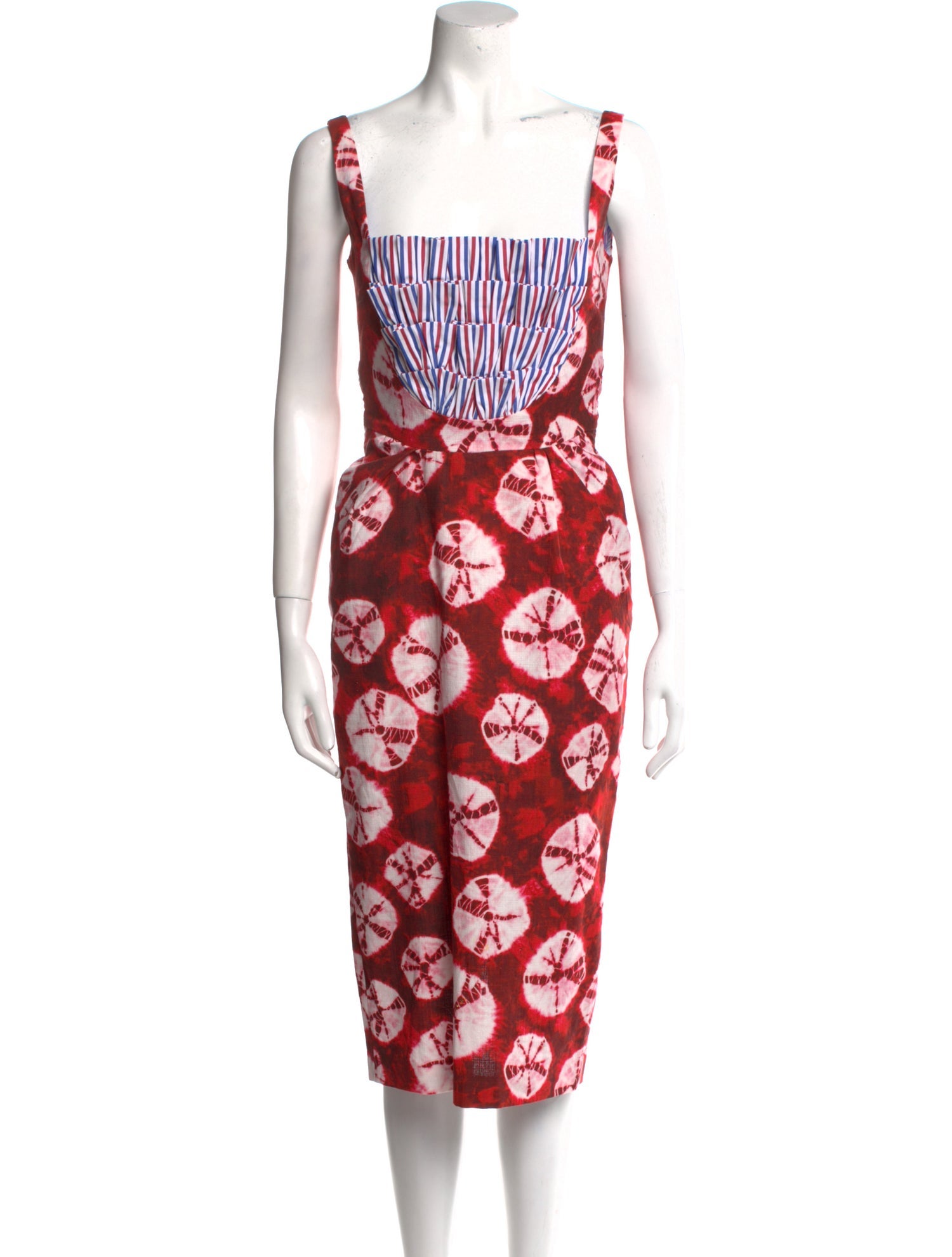 Stella Jean Tie-Dye Print Midi Length Dress