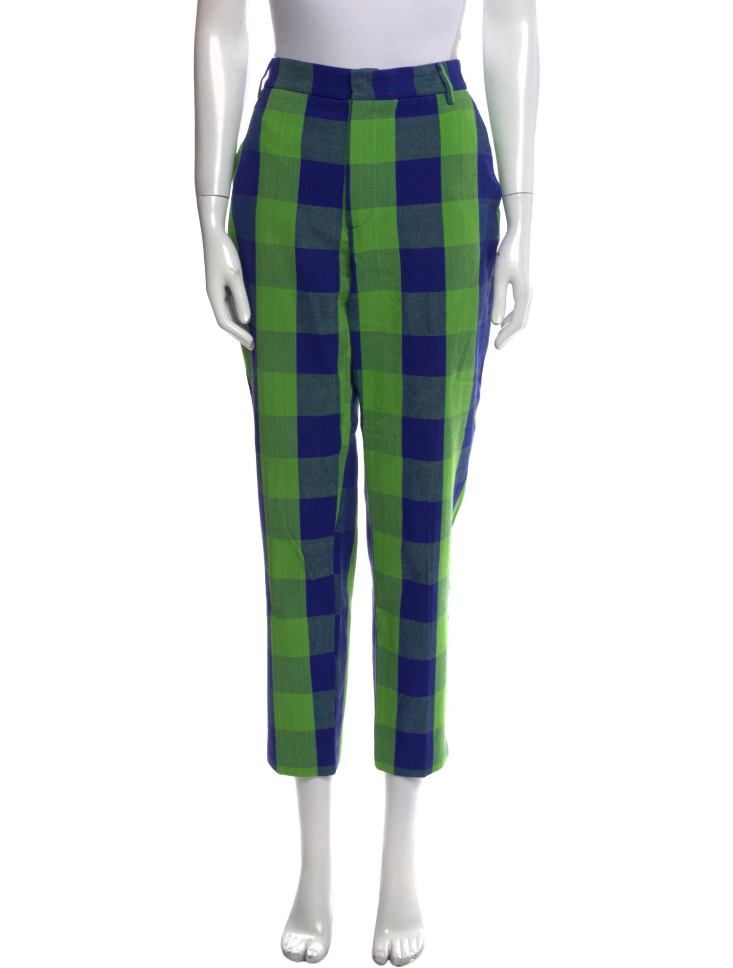 Stella Jean Plaid Print Straight Leg Pants