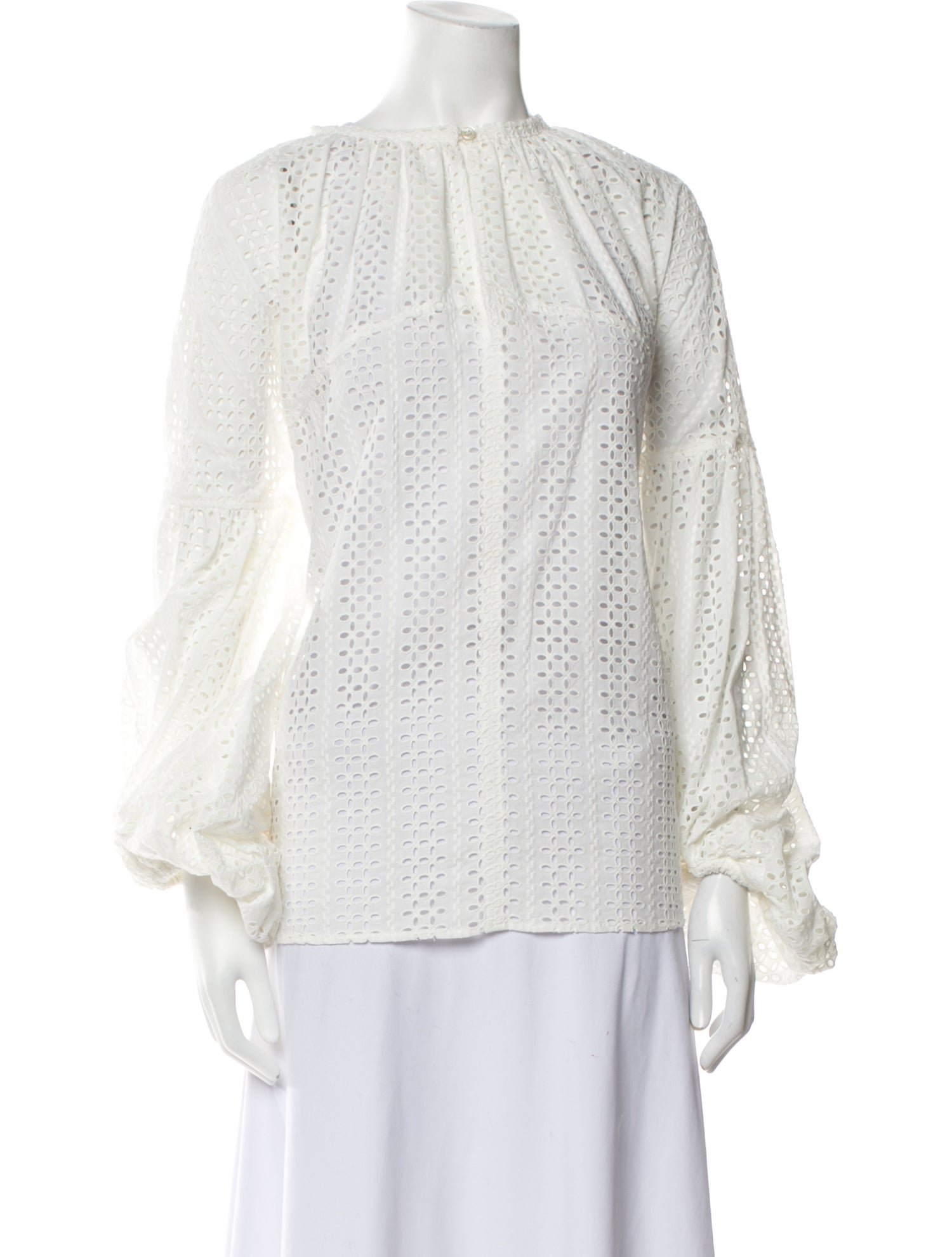 Stella Jean Bateau Neckline Long Sleeve Blouse