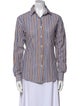 Stella Jean Striped Long Sleeve Button-Up Top