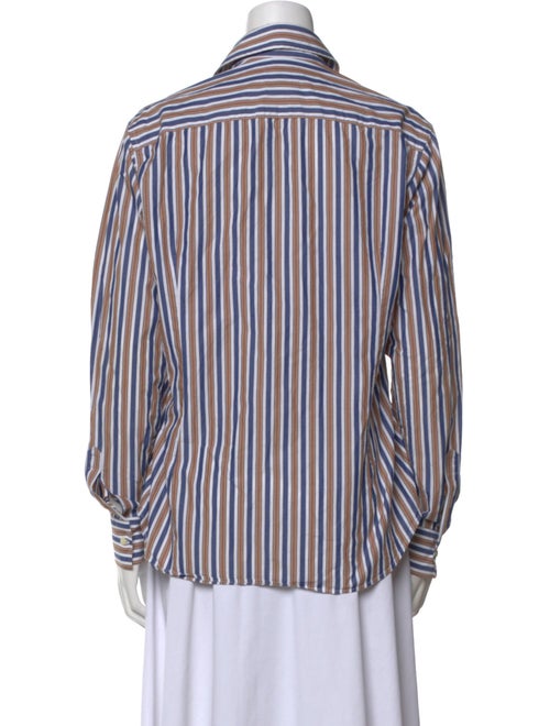 Stella Jean Striped Long Sleeve Button-Up Top