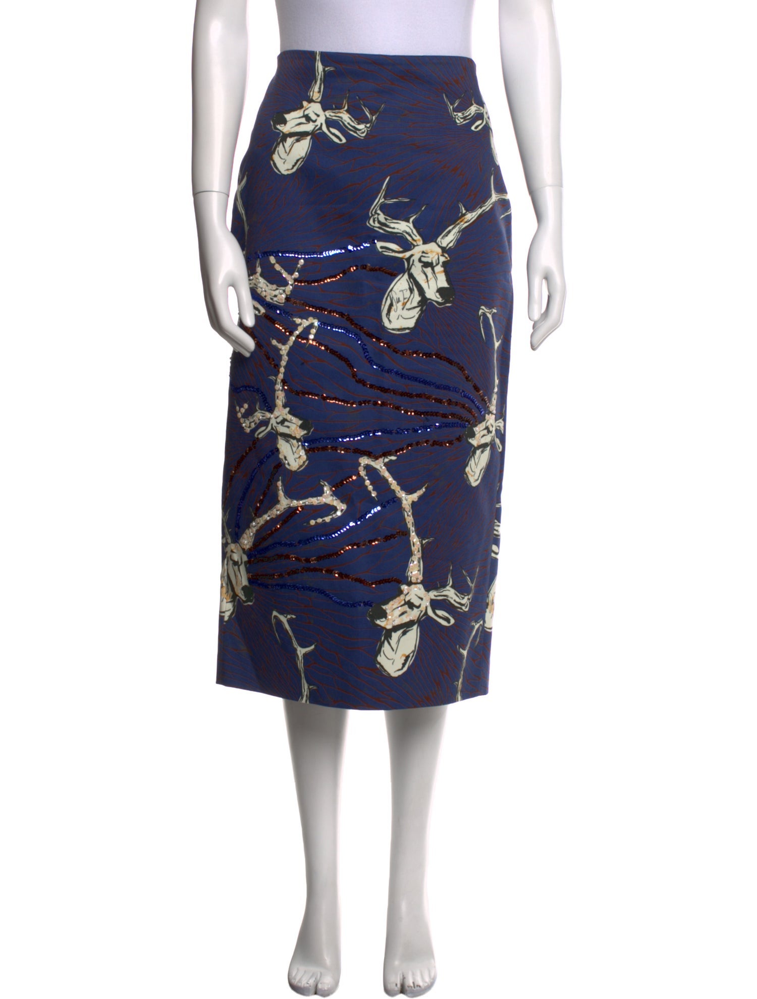 Stella Jean Printed Midi Length Skirt