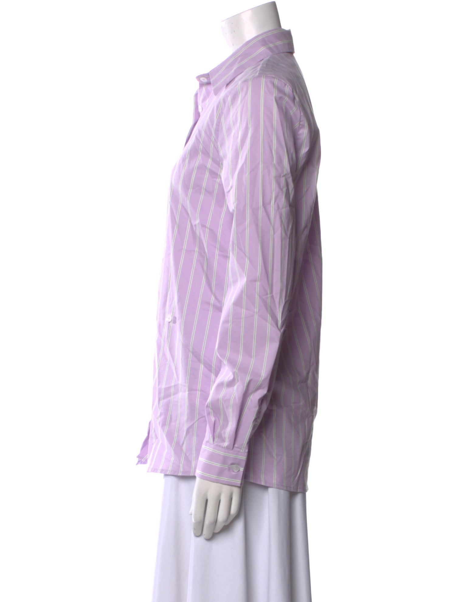 Stella Jean Striped Long Sleeve Button-Up Top