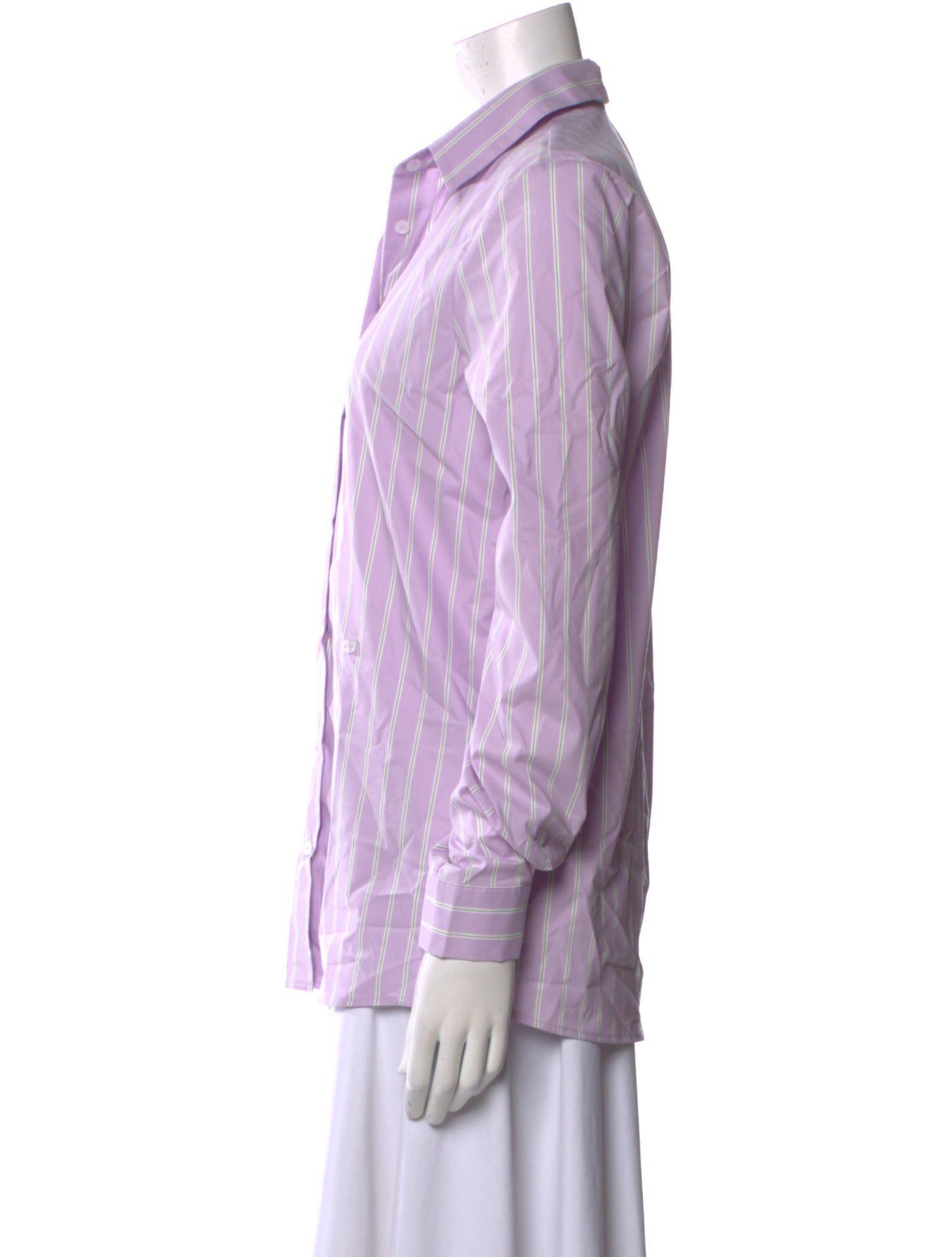 Stella Jean Striped Long Sleeve Button-Up Top