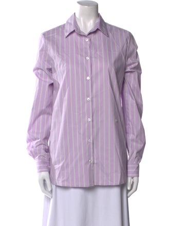 Stella Jean Striped Long Sleeve Button-Up Top