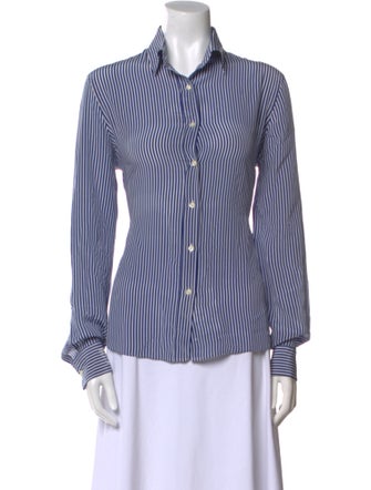 Stella Jean Silk Striped Button-Up Top