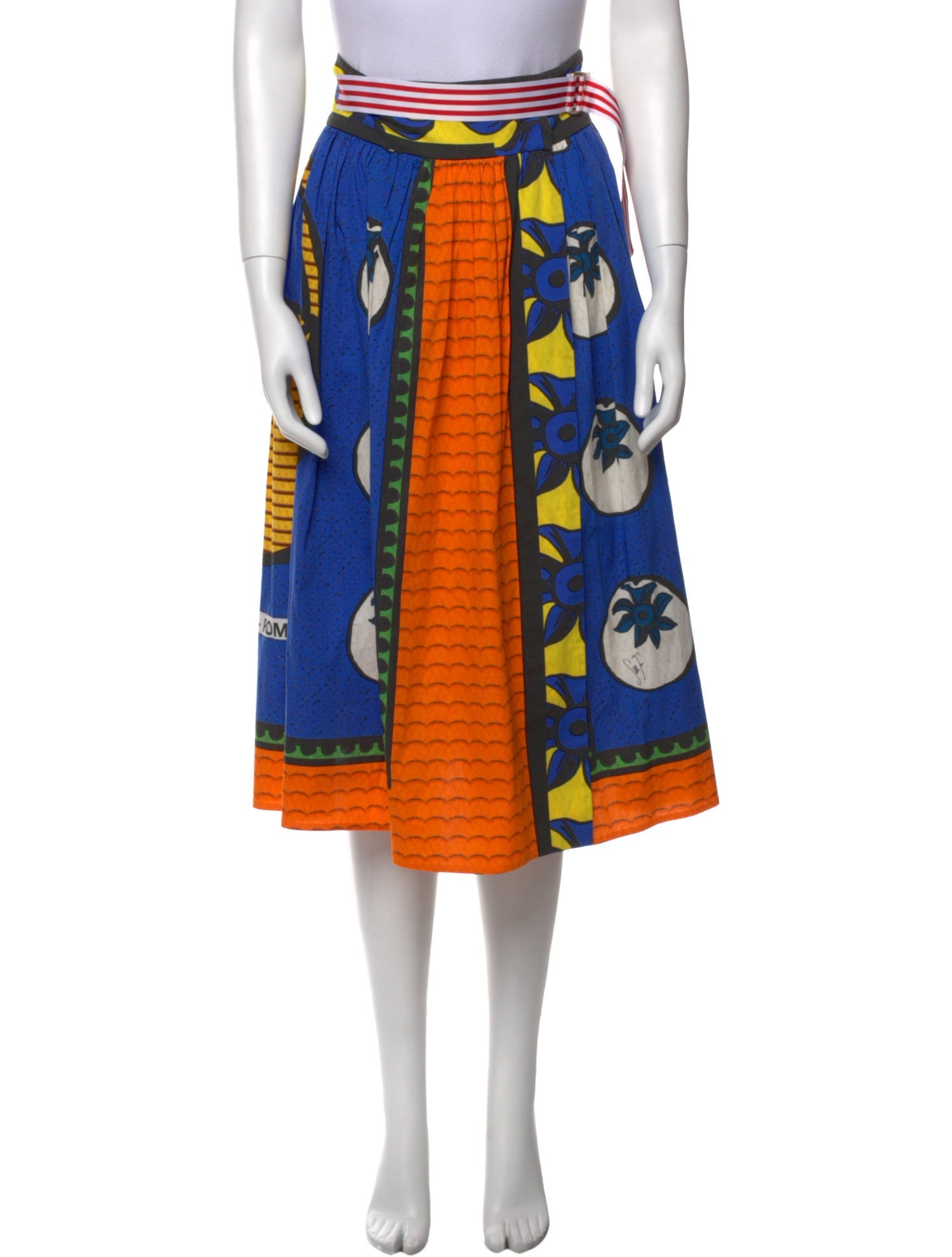 Stella Jean Virgin Wool Midi Length Skirt