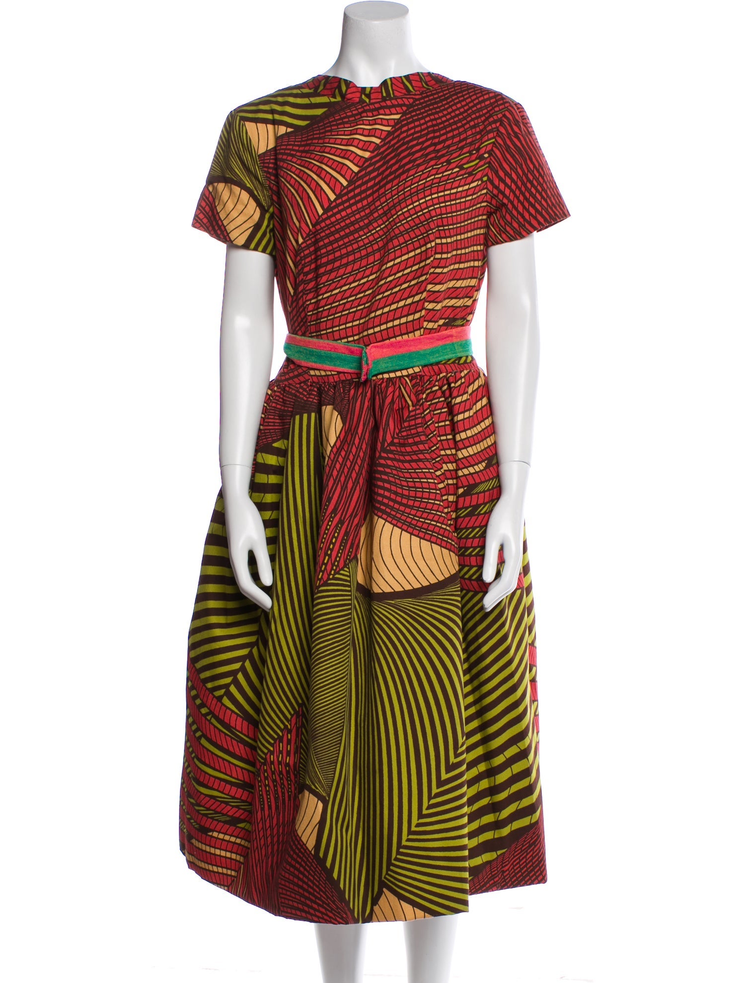 Stella Jean Striped Midi Length Dress