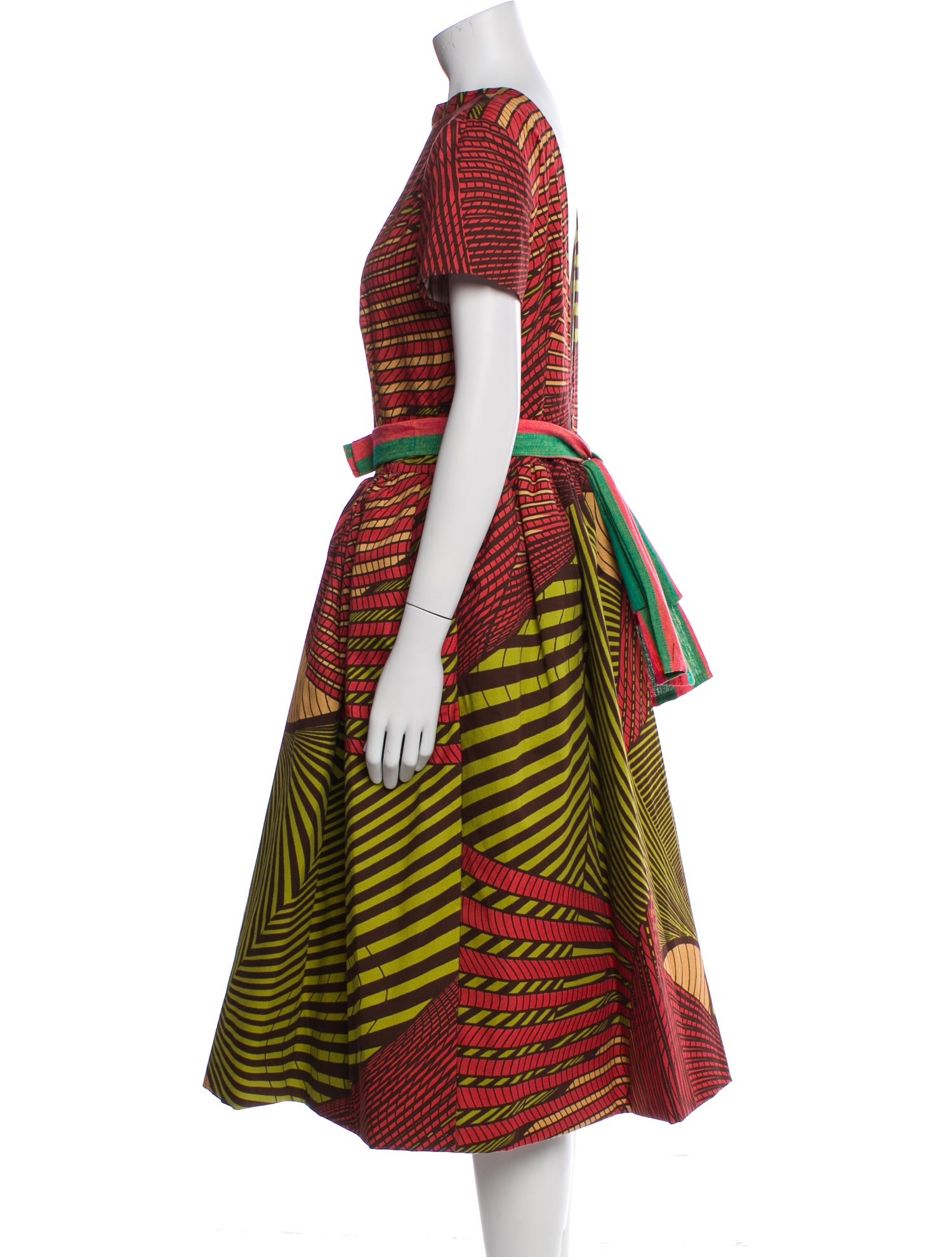 Stella Jean Striped Midi Length Dress