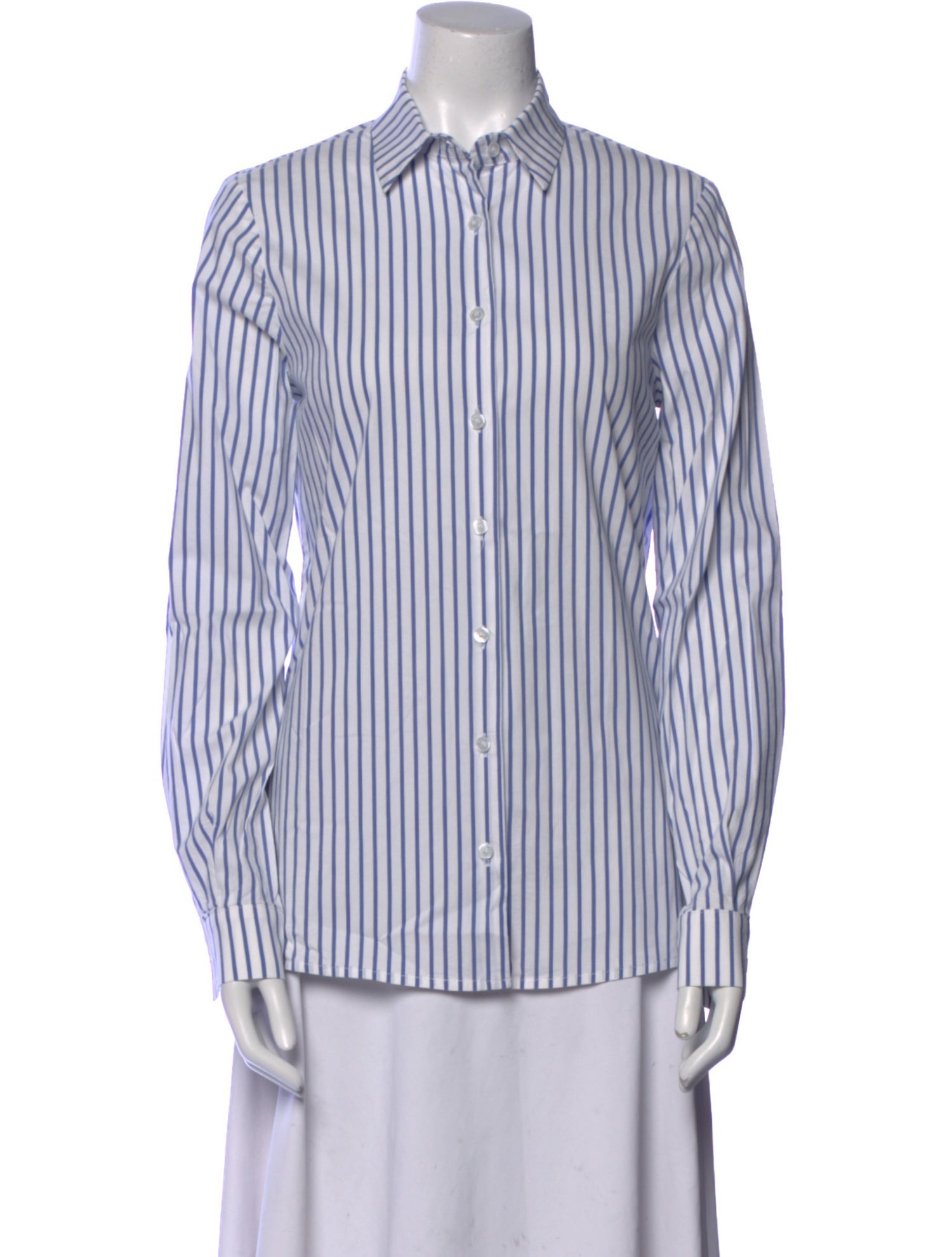 Stella Jean Striped Long Sleeve Button-Up Top