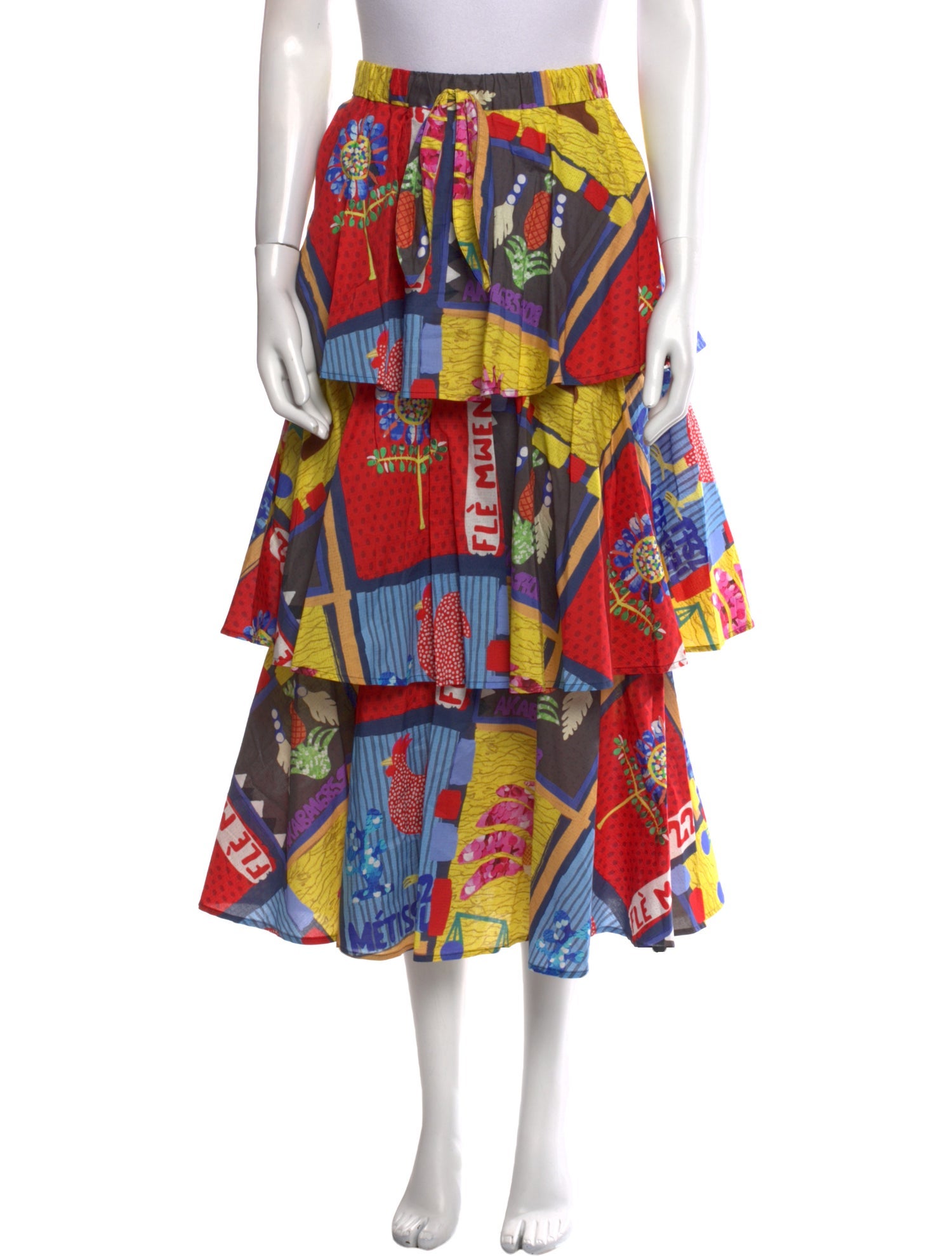 Stella Jean Printed Midi Length Skirt