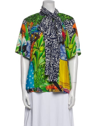 Stella Jean Silk Printed Blouse