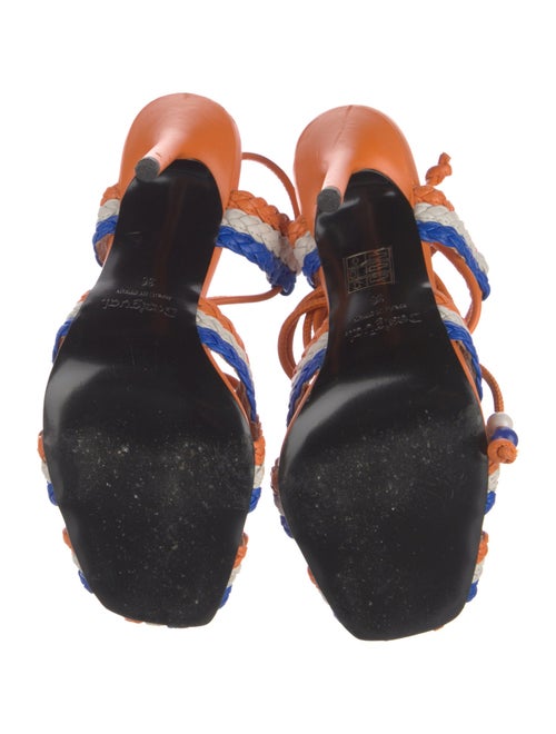 Stella Jean Leather Colorblock Pattern T-Strap Pumps