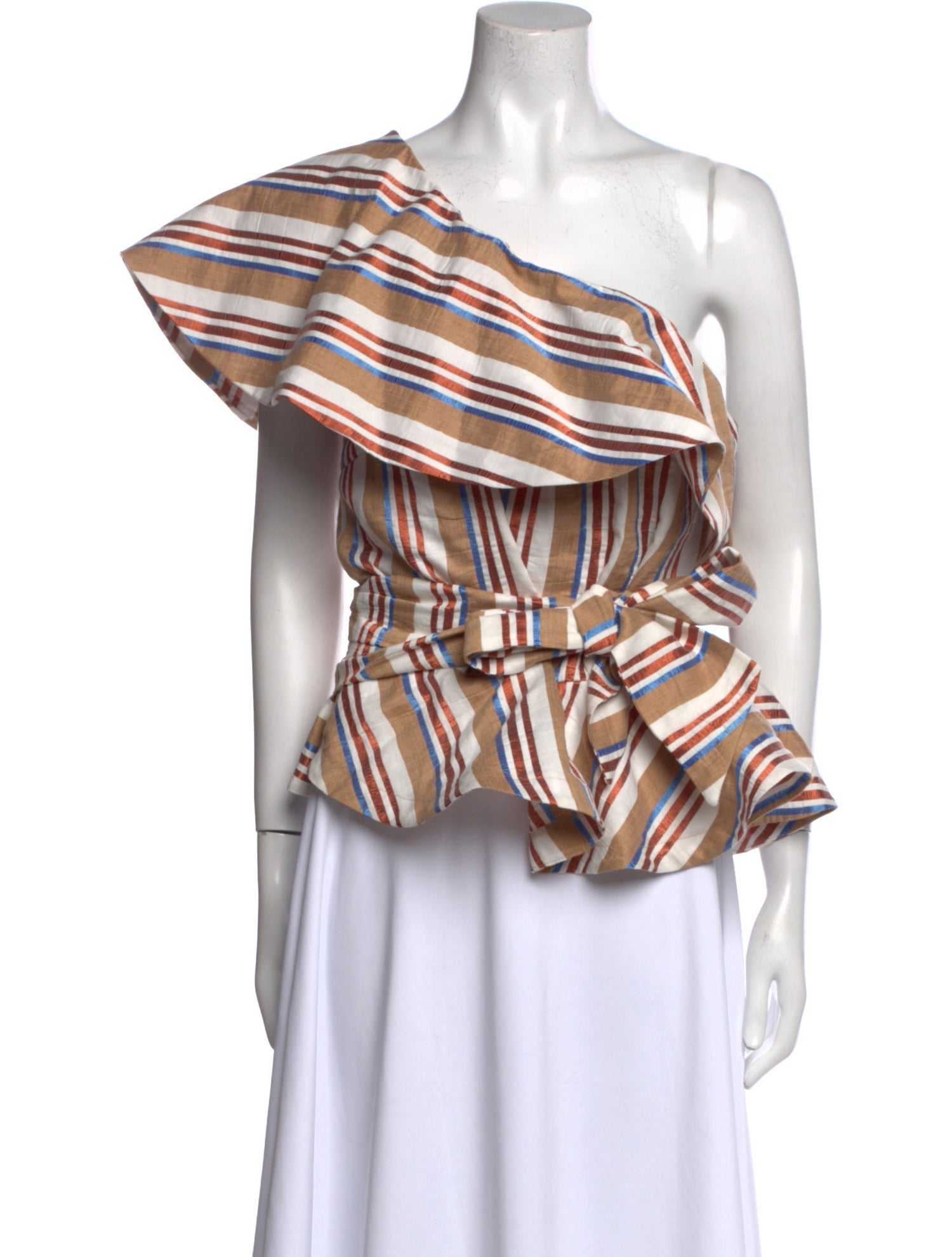 Stella Jean Striped One-Shoulder Blouse w/ Tags