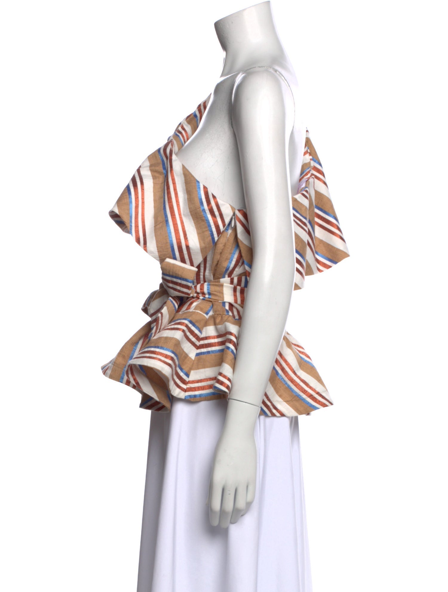 Stella Jean Striped One-Shoulder Blouse w/ Tags