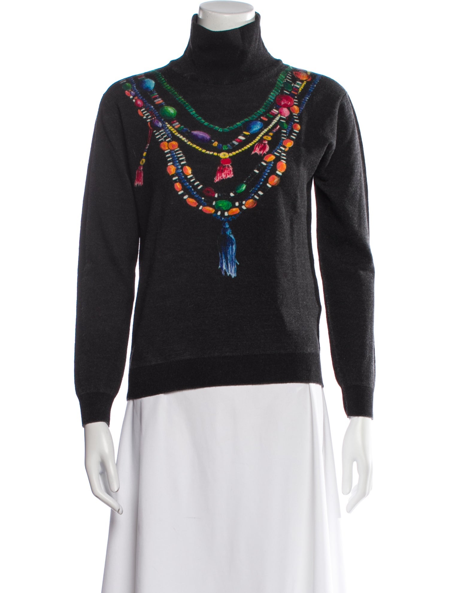 Stella Jean Merino Wool Turtleneck Sweater