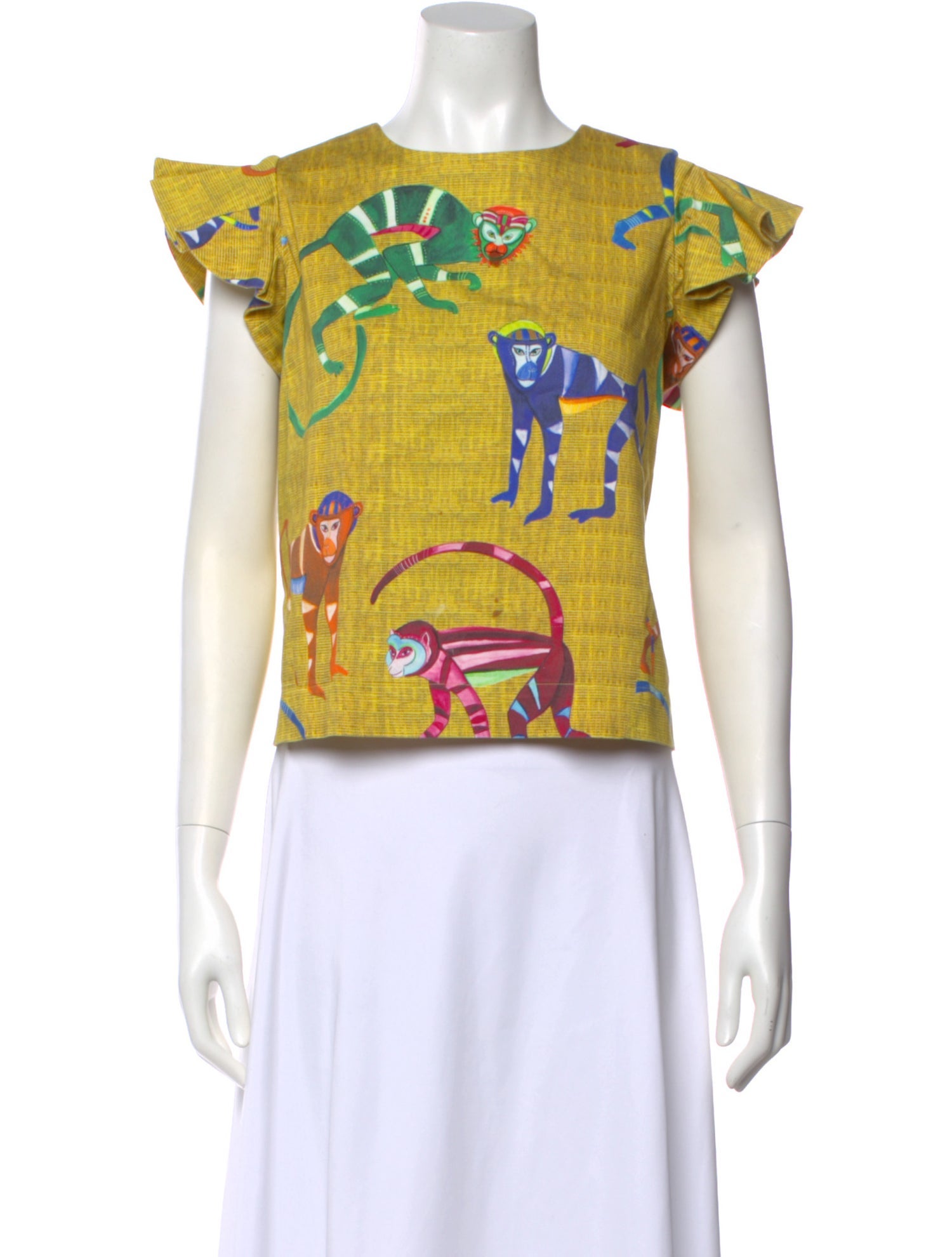 Stella Jean Animal Print Crew Neck Top