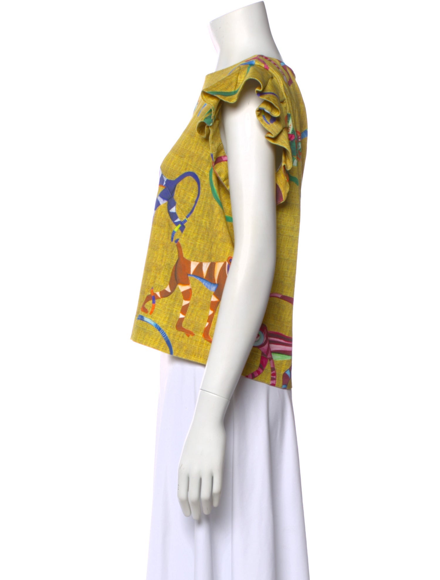 Stella Jean Animal Print Crew Neck Top