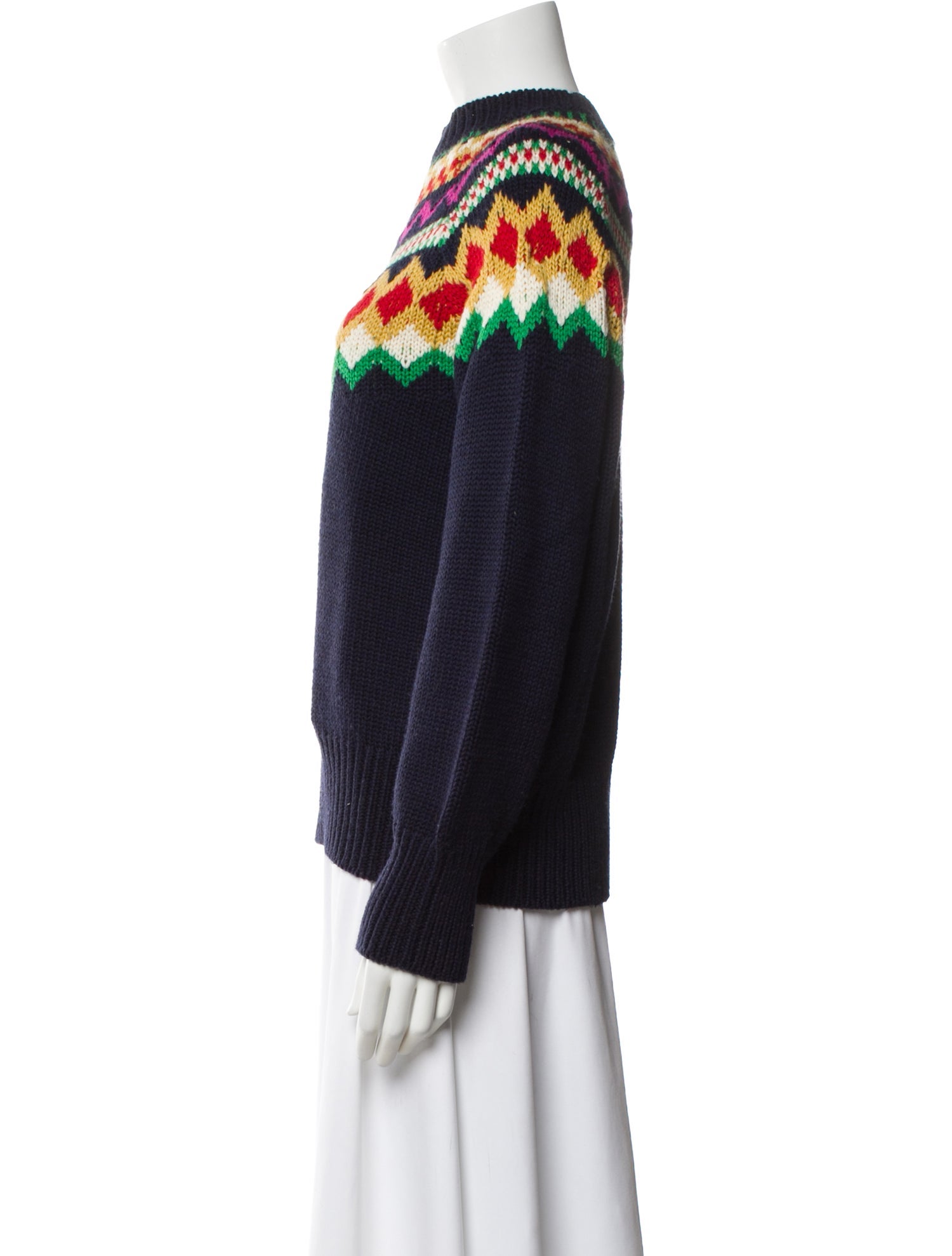 Stella Jean Virgin Wool Printed Sweater