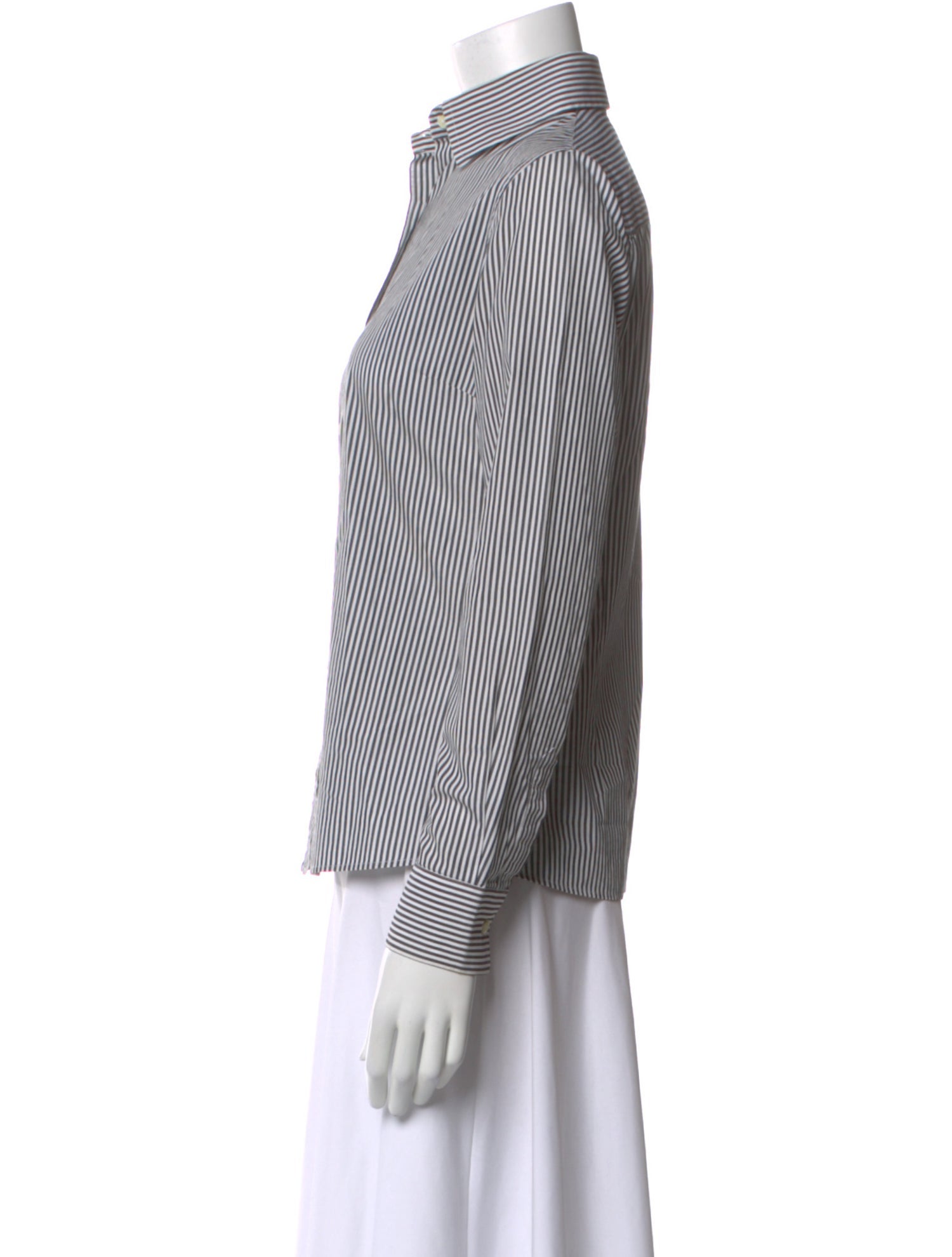 Stella Jean Striped Long Sleeve Button-Up Top