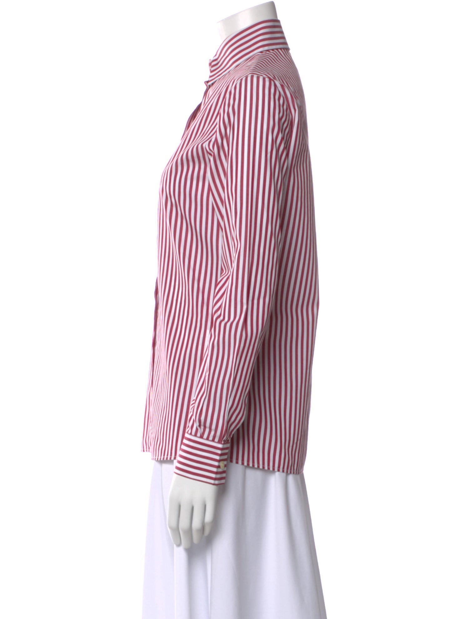 Stella Jean Striped Long Sleeve Button-Up Top