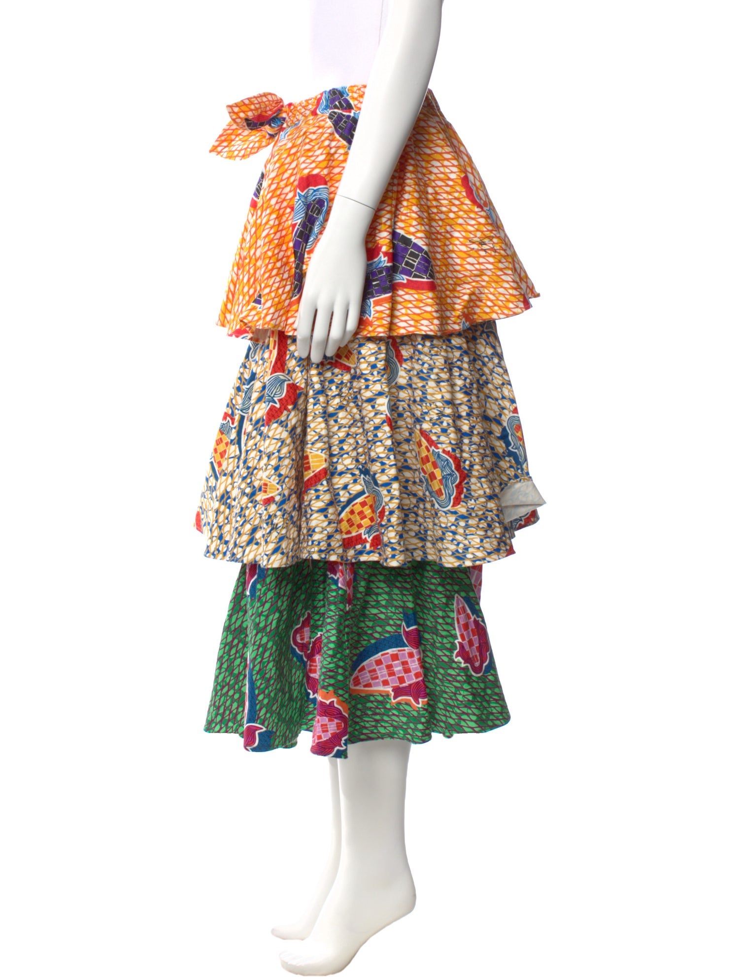 Stella Jean Floral Print Midi Length Skirt