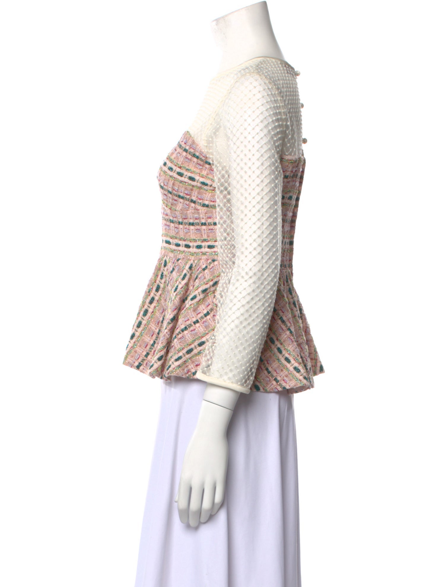 Leur Logette Nylon Tweed Pattern Crop Top