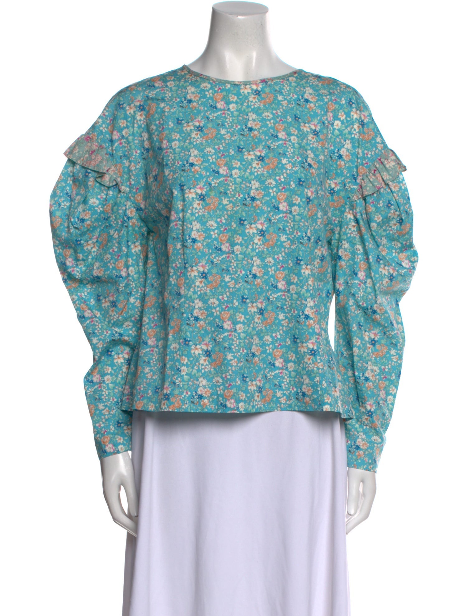 Leur Logette Floral Print Crew Neck Blouse