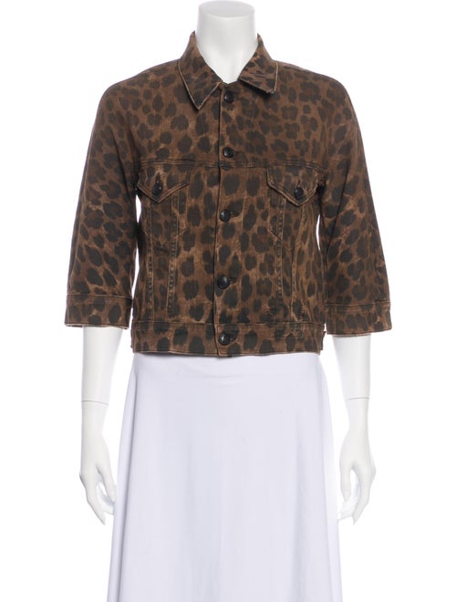 RtA Denim Animal Print Denim Jacket Denim