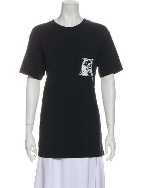 RtA Denim Graphic Print Crew Neck T-Shirt Denim