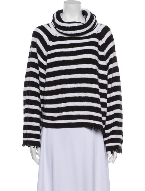 RtA Denim Striped Turtleneck Sweater Denim
