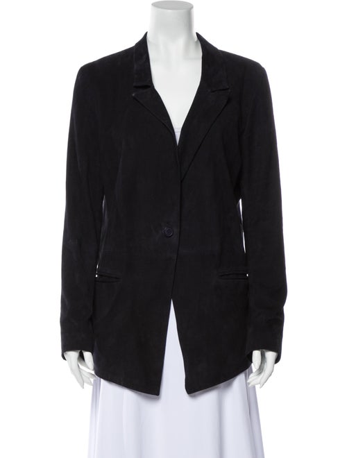 RtA Denim Lamb Leather Blazer Denim