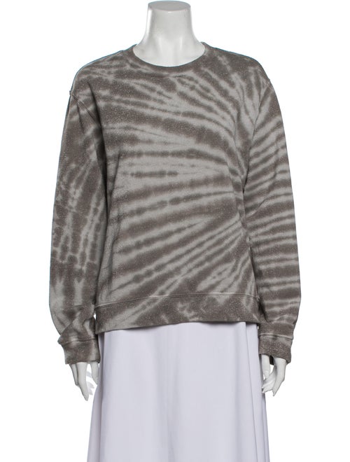 RtA Denim Tie-Dye Print Crew Neck Sweatshirt Denim