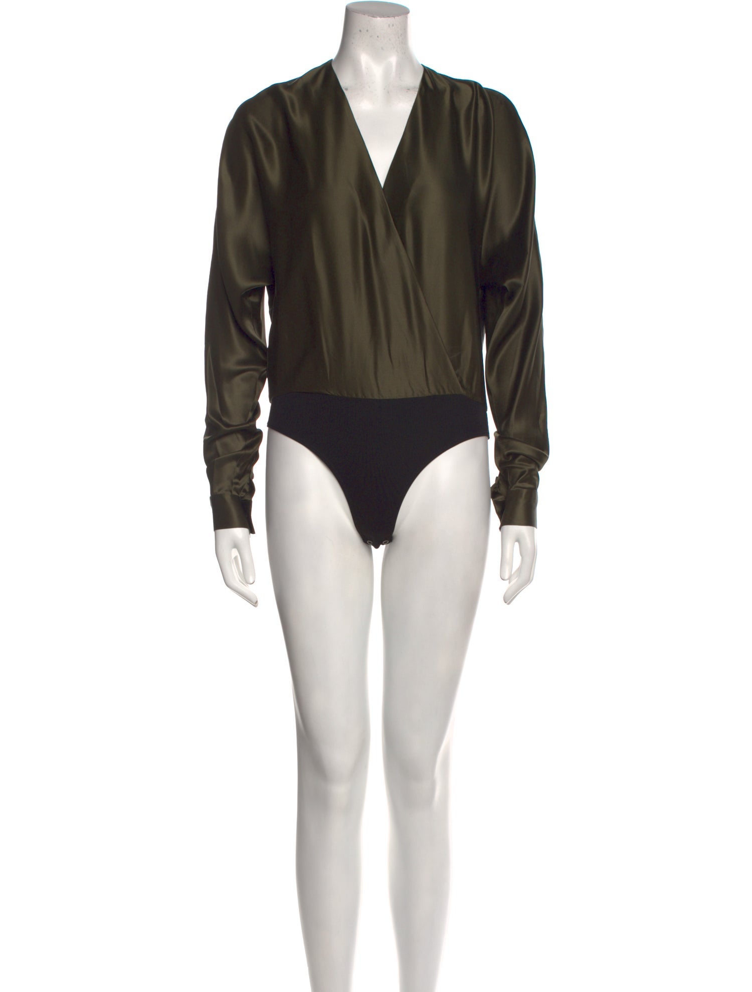 RtA Silk Plunge Neckline Crop Top