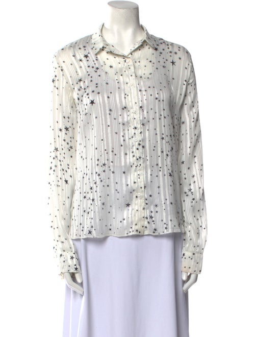 RtA Printed Long Sleeve Button-Up Top