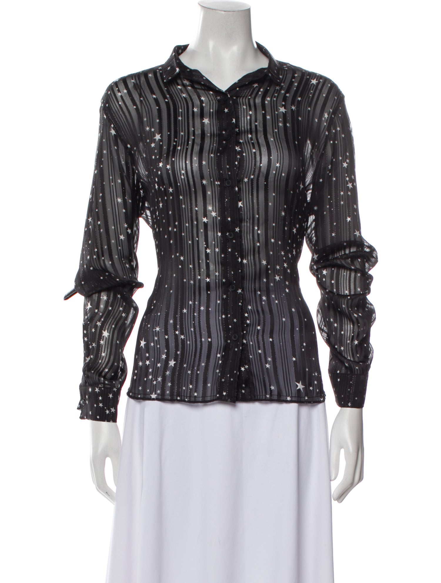 RtA Printed Three-Quarter Sleeve Blouse