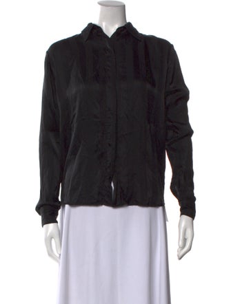 RtA Silk Long Sleeve Button-Up Top