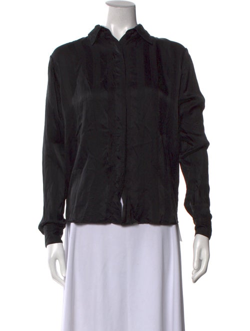 RtA Silk Long Sleeve Button-Up Top