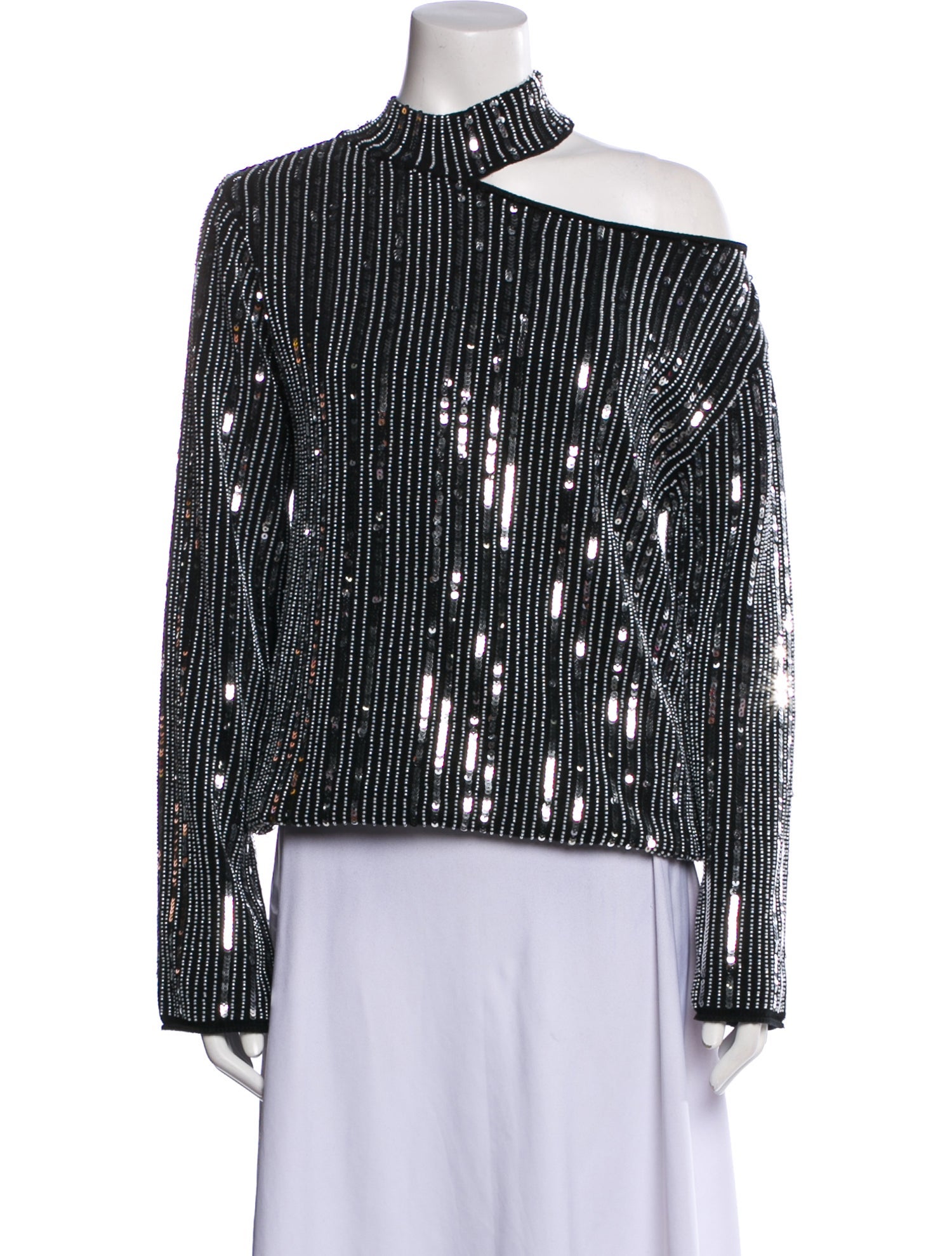 RtA Printed Mock Neck Blouse